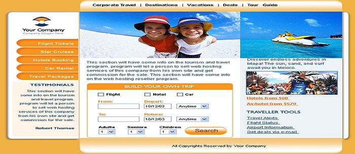 PHP Travel Website Template